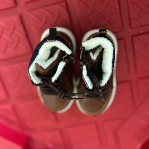 H&M Brown and Black Kids Boots with White Lining